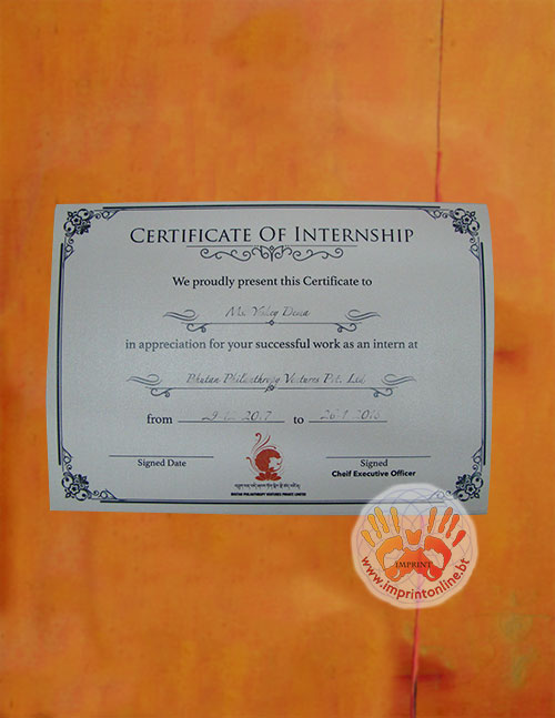 imprint thimphu custom certificate